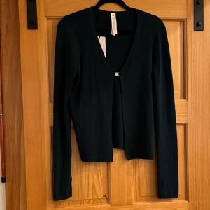 ALO Yoga Midnight Green Knit Cardigan
